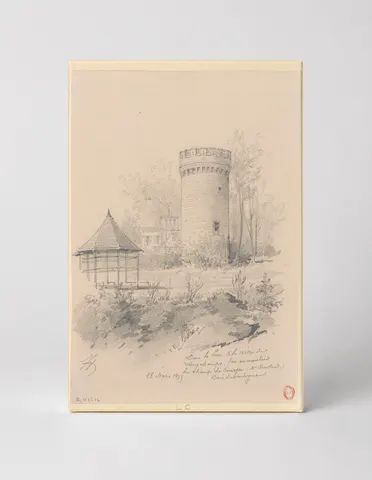 Bois de Boulogne Tower 1851 - Vintage French Architectural Sketch Wall Art