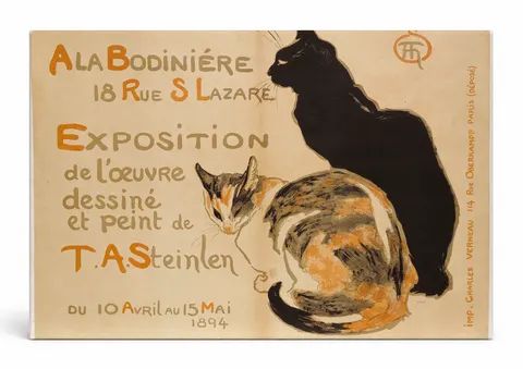 A La Bodiniere 1894 - Belle Époque Cat Exhibition Vintage Poster Wall Art