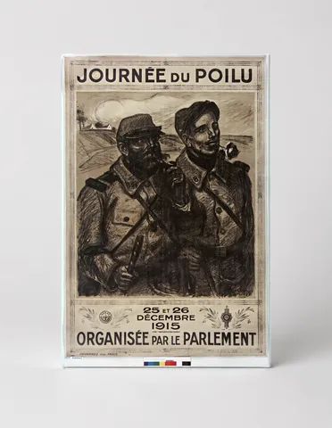 Journée du Poilu 1915 WWI French Soldier Vintage Poster Wall Art