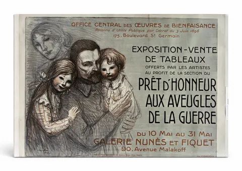 Prêt d'Honneur aux Aveugles de la Guerre 1917 - WWI French Vintage Poster Wall Art
