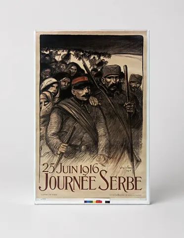 Journée Serbe 1916 - WWI Vintage French Lithograph Poster Wall Art