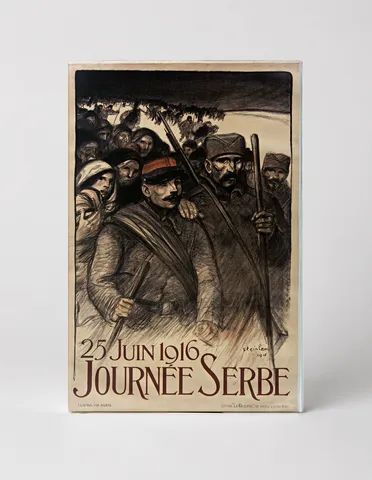 Journée Serbe 1916 - WWI French Lithograph Vintage Poster Wall Art