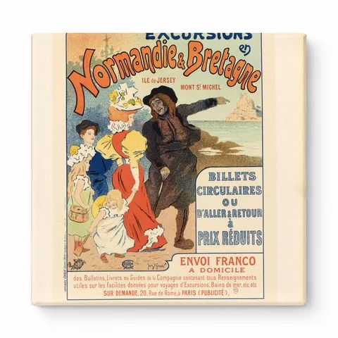 Normandie & Bretagne Excursions 1890s - Belle Époque French Travel Poster Wall Art