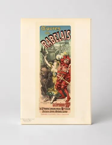 Oeuvres de Rabelais par A. Robida 1880s - Belle Époque Vintage Poster Wall Art