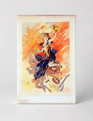 Belle Epoque Dancing Muse 1890s - Vintage French Lithograph Poster Canvas Wall Art