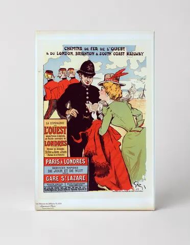 Paris à Londres 1890s French Railway - Belle Époque Vintage Poster Wall Art