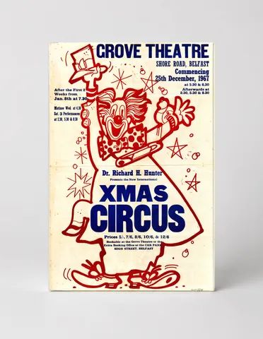 Grove Theatre Belfast 1967 Xmas Circus - Vintage Poster Wall Art