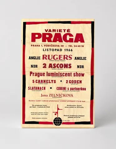 Varieté Praga 1966 Prague Variety Theatre - Vintage Czech Poster Wall Art