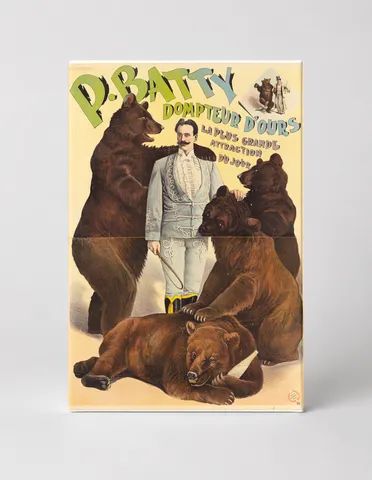 P. Batty Dompteur d'Ours 1890s - Vintage Circus Bear Tamer Poster Wall Art
