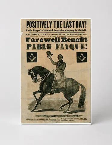 Pablo Fanque's Farewell Benefit 1843 - Victorian Circus Vintage Poster Wall Art