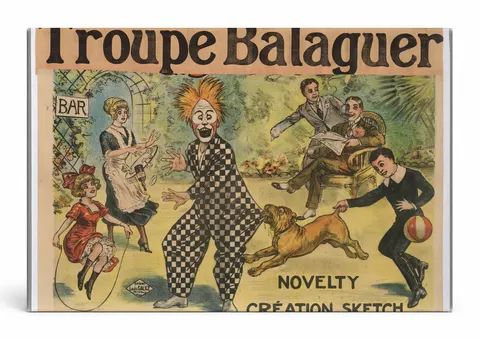 Troupe Balaguer Novelty Creation Sketch - Vintage Circus Poster Wall Art