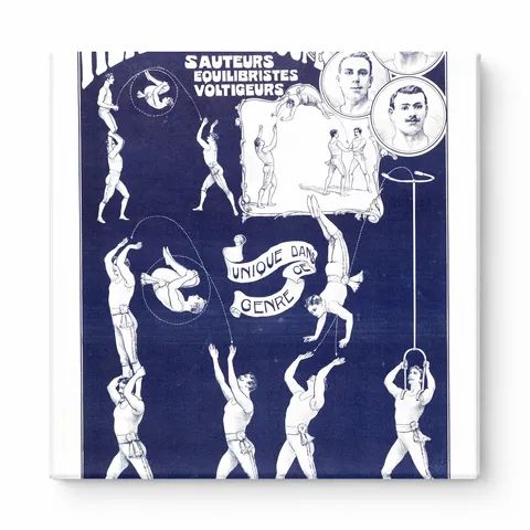 Hérakles Troupe 1890s - Vintage French Circus Acrobat Poster Wall Art