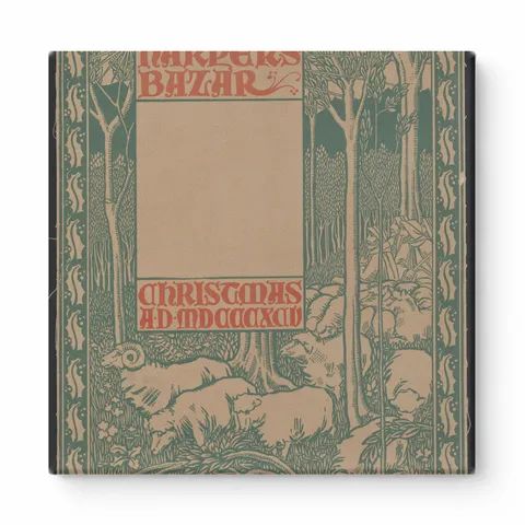 Harper's Bazar Christmas 1892 - Arts & Crafts Vintage Magazine Cover Wall Art