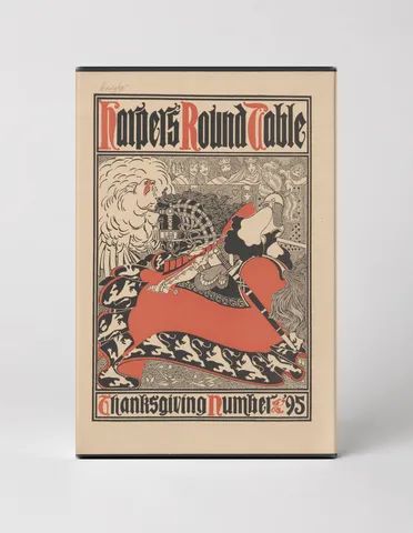 Harper's Round Table Thanksgiving 1895 - Victorian Magazine Cover Vintage Poster Wall Art