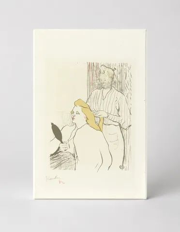 The Hairdresser 1890s Belle Époque Vintage Lithograph Poster Canvas Wall Art
