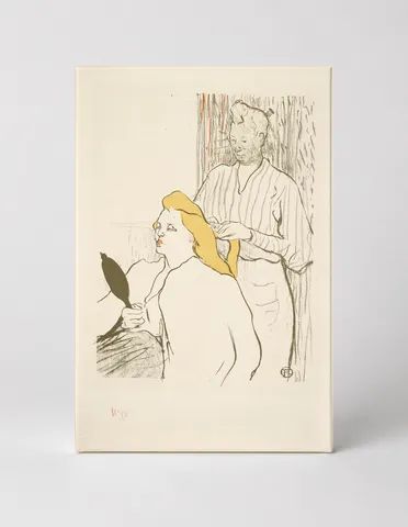 The Hairdresser 1890s - Belle Époque Vintage Lithograph Canvas Wall Art