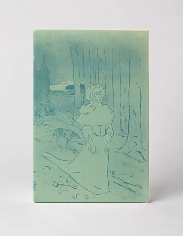 Woman in Moonlit Forest 1890s - Belle Époque Vintage Lithograph Wall Art