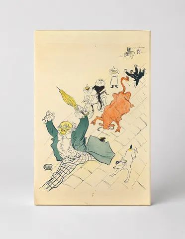 Cascading Figures Chaos 1890s Belle Epoque Vintage Poster Wall Art