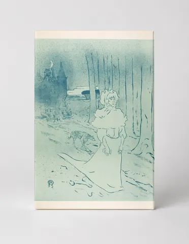 Moonlit Forest Figure 1890s - Belle Epoque Vintage Lithograph Canvas Wall Art