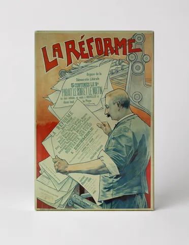 La Réforme 1890s Belgian Newspaper - Vintage Lithograph Poster Wall Art