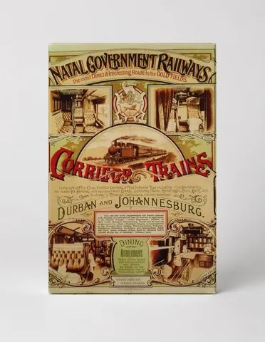 Natal Government Railways Corridor Trains 1890s - Victorian Vintage Poster Wall Art