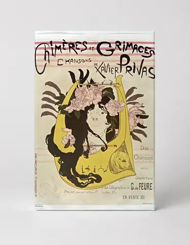 Chimères et Grimaces 1900 - Art Nouveau Vintage Song Book Poster Wall Art