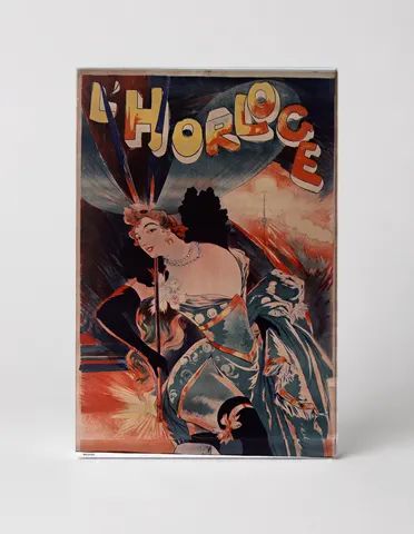 L'Horloge 1900s Belle Époque Cabaret Vintage Poster Canvas Wall Art