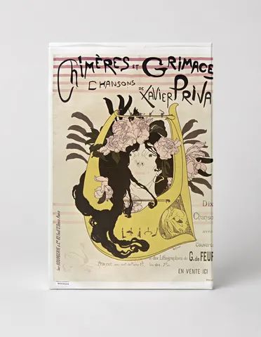 Chimères et Grimaces 1892 Xavier Privas Song Book - Art Nouveau Vintage Poster Wall Art
