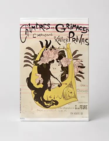 Chimères et Grimaces 1900 - Art Nouveau Vintage Poster Canvas Wall Art