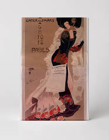 La Dépêche 1896 Newspaper Poster - Art Nouveau Vintage French Wall Art