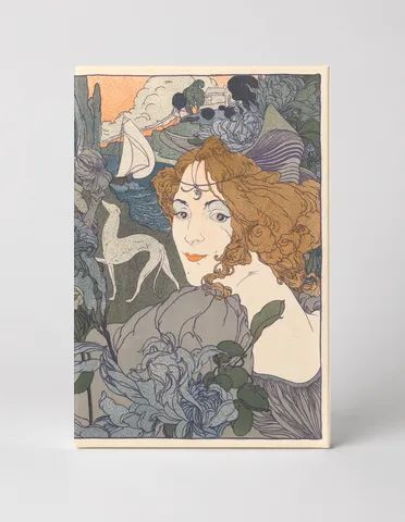 Art Nouveau Woman with Flowers 1900s - Belle Époque Vintage Poster Wall Art