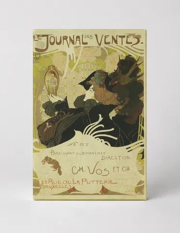 Le Journal des Ventes 1890s - Art Nouveau Belgian Advertising Poster Wall Art