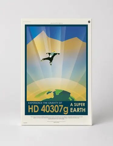 HD 40307g Super Earth NASA Vintage Space Travel Poster Canvas Wall Art