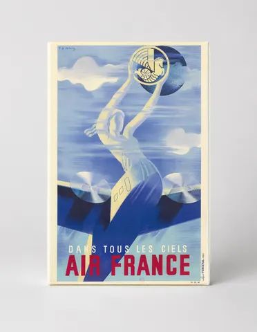 Dans Tous Les Ciels Air France 1930s - Art Deco Vintage Poster Wall Art