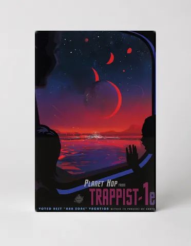 Planet Hop from TRAPPIST-1e NASA Space Travel Vintage Poster Wall Art