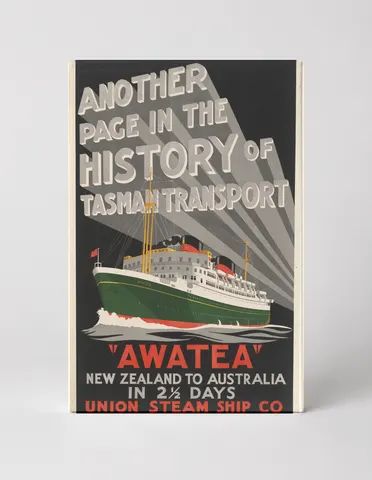 Awatea Union Steam Ship Co 1936 - Art Deco Vintage Travel Poster Wall Art