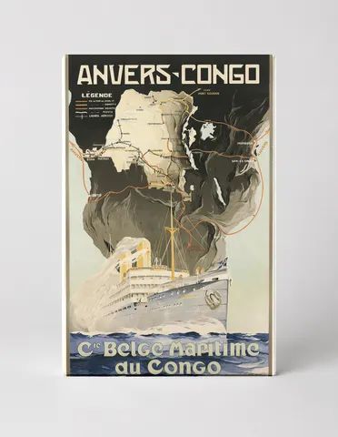 Anvers-Congo Compagnie Belge Maritime 1920s Vintage Travel Poster Wall Art