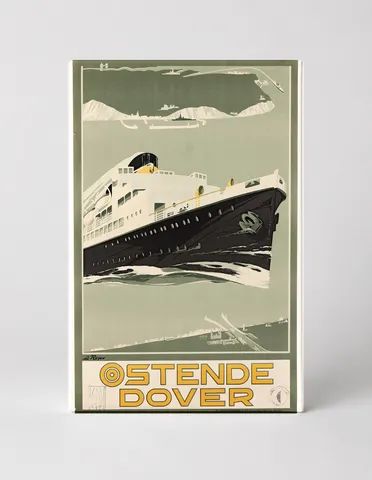 Ostende Dover Ferry Poster 1930s - Art Deco Vintage Travel Wall Art