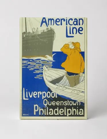 American Line Liverpool Philadelphia 1899 - Vintage Travel Poster Wall Art