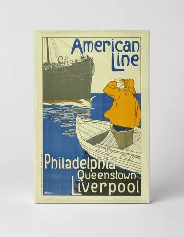 American Line Philadelphia Liverpool 1900 - Vintage Travel Poster Wall Art
