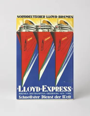 Norddeutscher Lloyd Bremen Lloyd-Express 1930s Art Deco Vintage Poster Wall Art