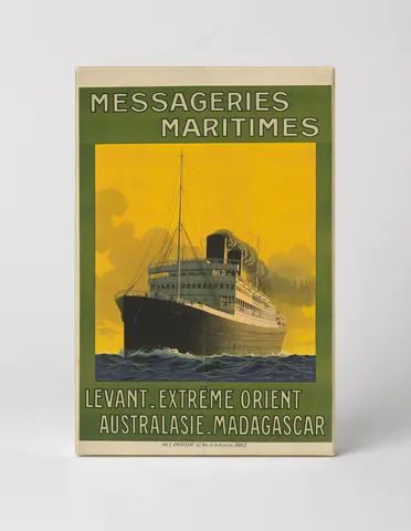 Messageries Maritimes 1900s French Ocean Liner Vintage Travel Poster Wall Art