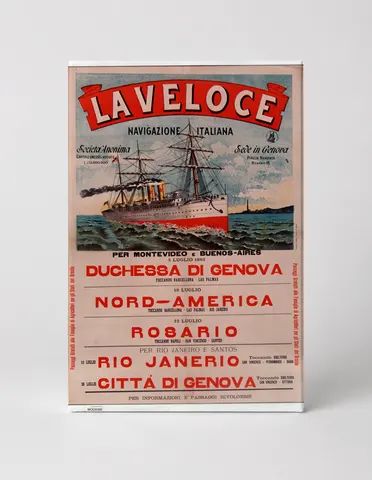 La Veloce Navigazione Italiana 1893 - Vintage Italian Shipping Poster Wall Art