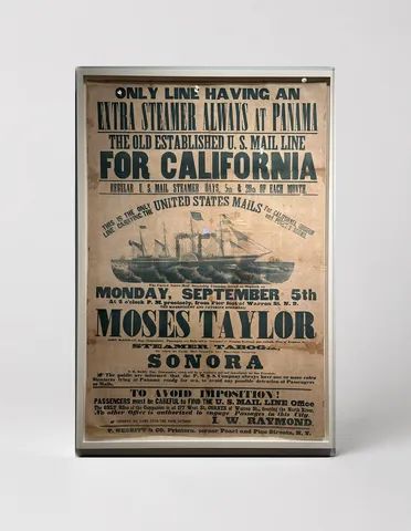 Moses Taylor Steamer 1864 - Vintage US Mail California Poster Wall Art