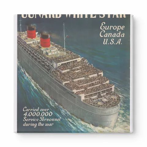 Cunard White Star Ocean Liner Vintage Travel Poster Canvas Wall Art