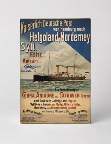 Kaiserlich Deutsche Post Helgoland Norderney 1900 - Vintage German Steamship Travel Poster Canvas Wall Art
