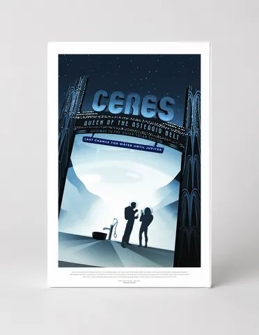 Ceres Queen of the Asteroid Belt NASA Retro Space Travel Vintage Poster Wall Art