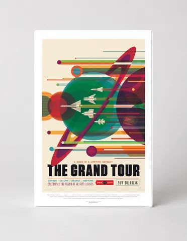 The Grand Tour NASA Space Travel Vintage Poster Canvas Wall Art
