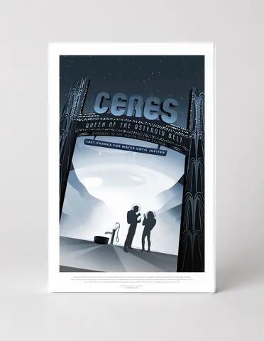 Ceres Queen of the Asteroid Belt NASA Retro Space Poster Canvas Wall Art