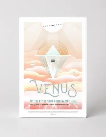 Venus Cloud 9 Observatory NASA Retro Space Travel Vintage Poster Wall Art